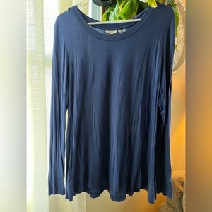 LOGO — Medium, Blue Long Sleeve Blouse